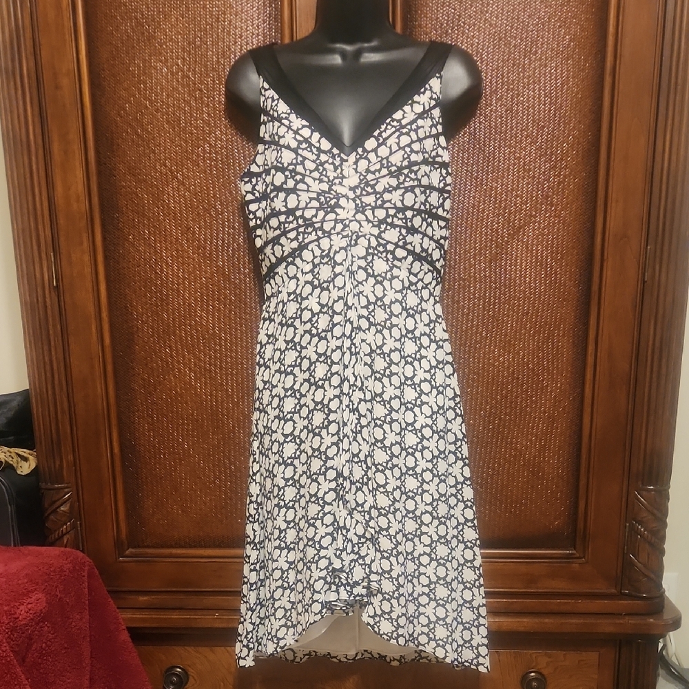 Chetta B Black and White High Low Dress